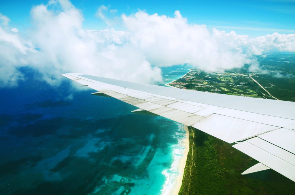 view out plane window dominican republic